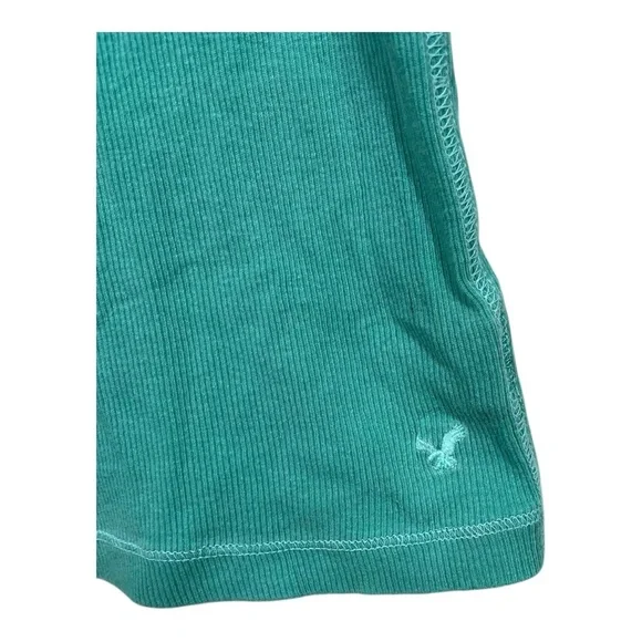 American Eagle Outfitters Y2K Ribbed Racerback Long Tank Top In Teal Size Small - Picture 4 of 6
